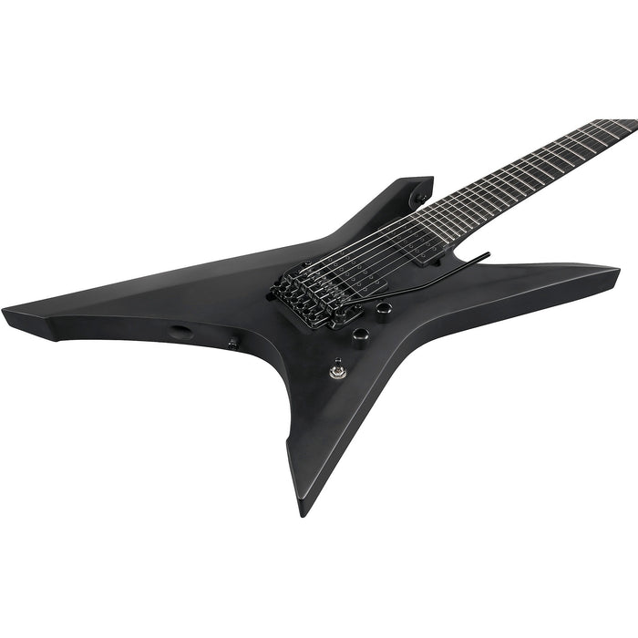 X Iron Label XPTB720 7-String Solidbody Electric Guitar, Right, Black Flat