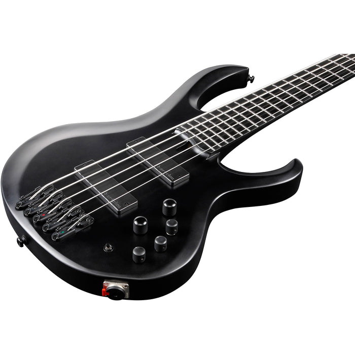 Iron Label BTB625EX 5-String Solidbody Electric Bass Guitar, Right, Black Flat