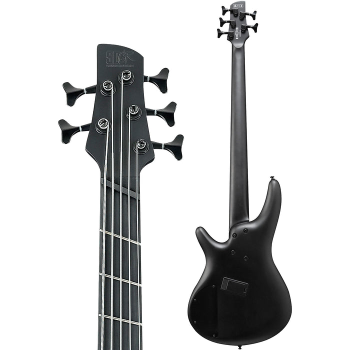 SR Iron Label SRMS625EX 5-String Multi-Scale Bass Guitar, Right, Black Flat