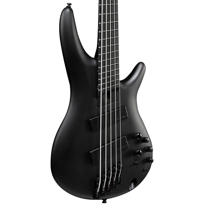 SR Iron Label SRMS625EX 5-String Multi-Scale Bass Guitar, Right, Black Flat