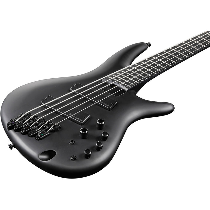 SR Iron Label SRMS625EX 5-String Multi-Scale Bass Guitar, Right, Black Flat