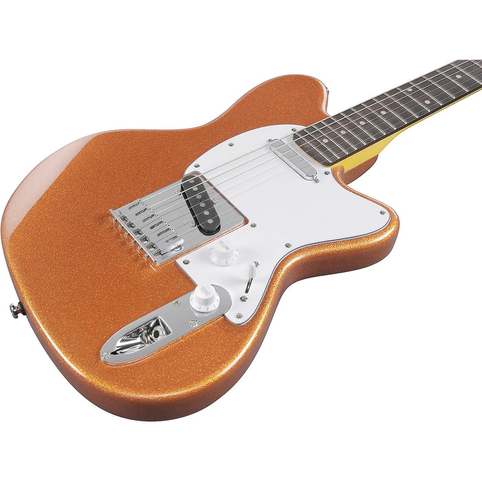 Yvette Young YY20 Solidbody Electric Guitar, Right, Orange Cream Sparkle