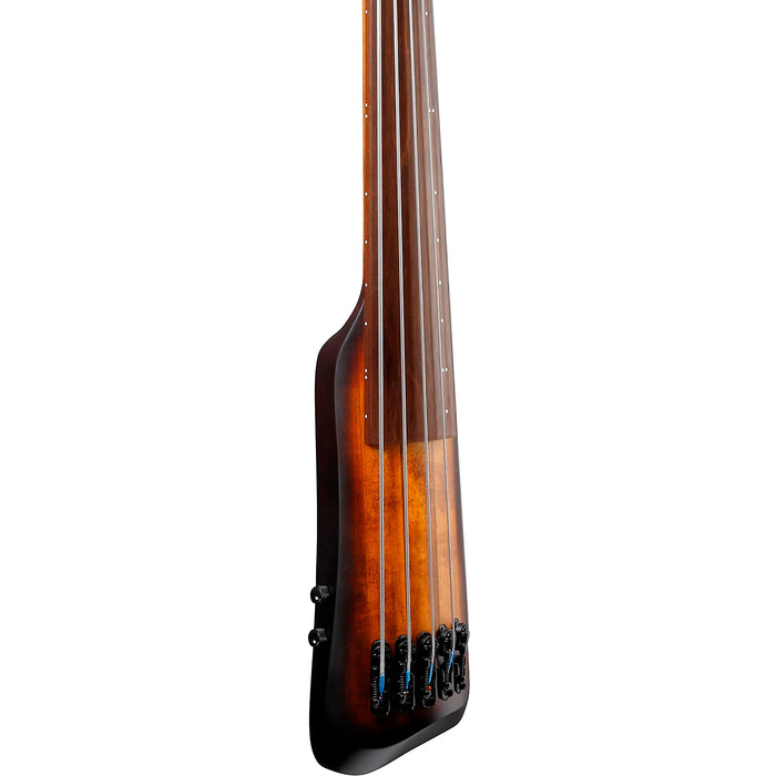 Upright Bass UB805 5-String Fretless Bass Guitar, Right, Mahogany Oil Burst