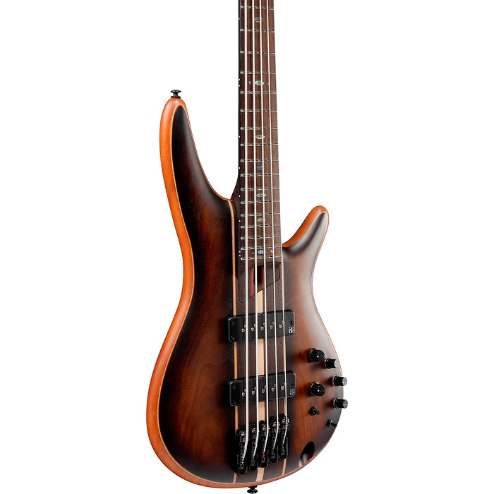 SR Premium SR1355B 5-String Solidbody Bass Guitar, Right, Dual Mocha Burst Flat