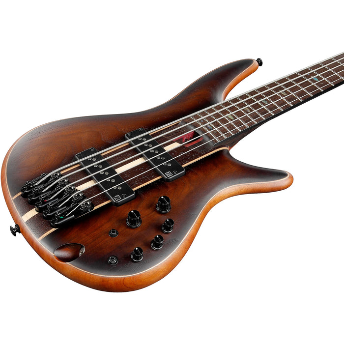 SR Premium SR1355B 5-String Solidbody Bass Guitar, Right, Dual Mocha Burst Flat