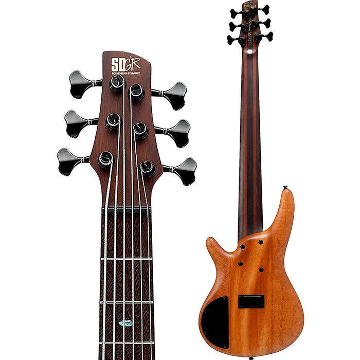 SR Premium SR1356B 6-String Solidbody Bass Guitar, Right, Dual Mocha Burst Flat