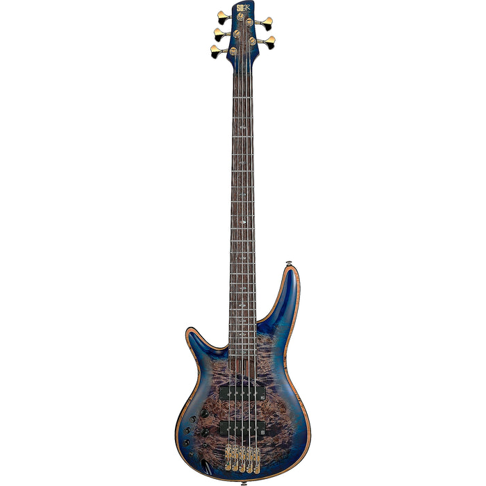 Premium SR2605 5-String Solidbody Electric Bass Guitar, Cerulean Blue Burst