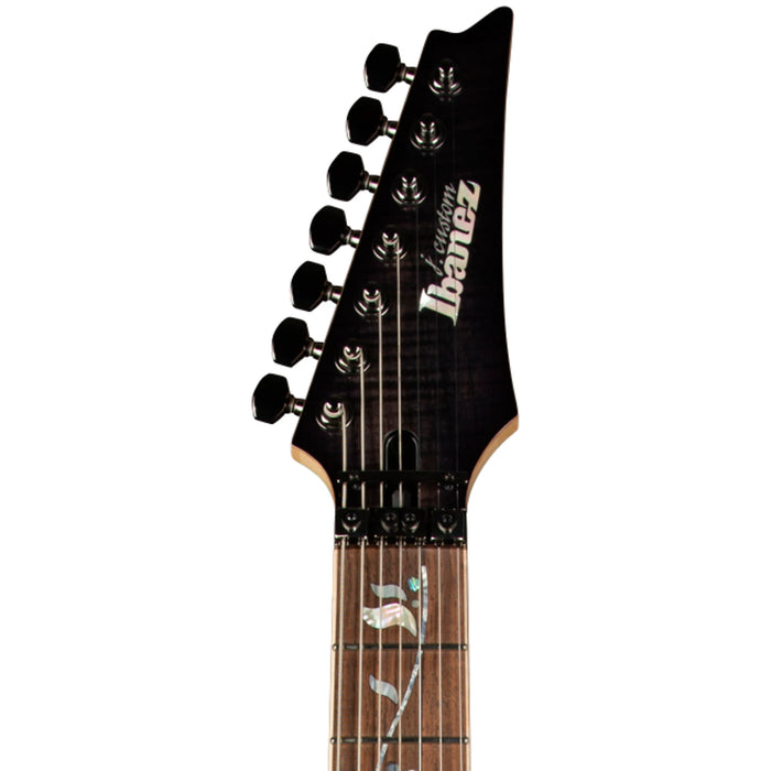 J Custom RG8527 7-String Solidbody Electric Guitar, Right, Black Rutile