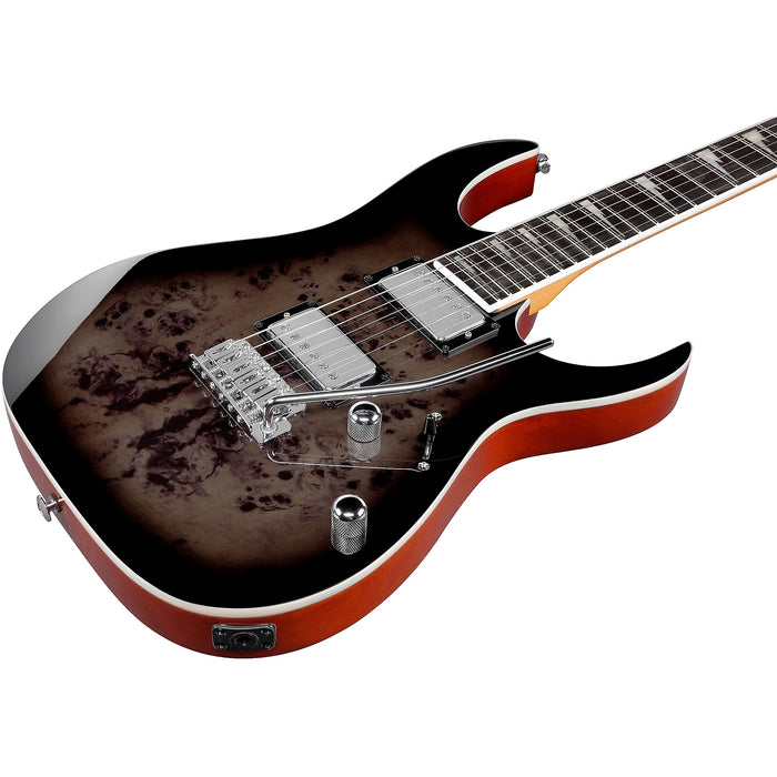 GRG220PA1 Solidbody Electric Guitar, Right, Transparent Brown Black Burst