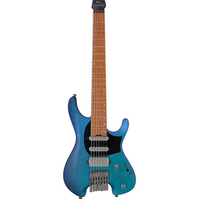 Q547 7-String Solidbody Electric Guitar, Right, Blue Chameleon Metallic Matte