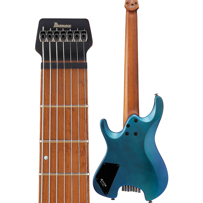 Q547 7-String Solidbody Electric Guitar, Right, Blue Chameleon Metallic Matte