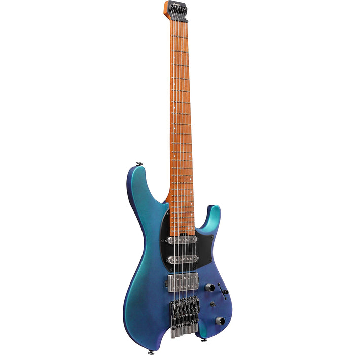 Q547 7-String Solidbody Electric Guitar, Right, Blue Chameleon Metallic Matte