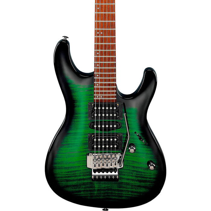 KIKO KIKOSP3 Solidbody Electric Guitar, Right, Transparent Emerald Burst