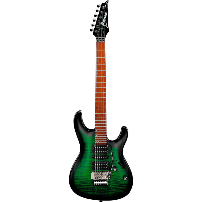 KIKO KIKOSP3 Solidbody Electric Guitar, Right, Transparent Emerald Burst