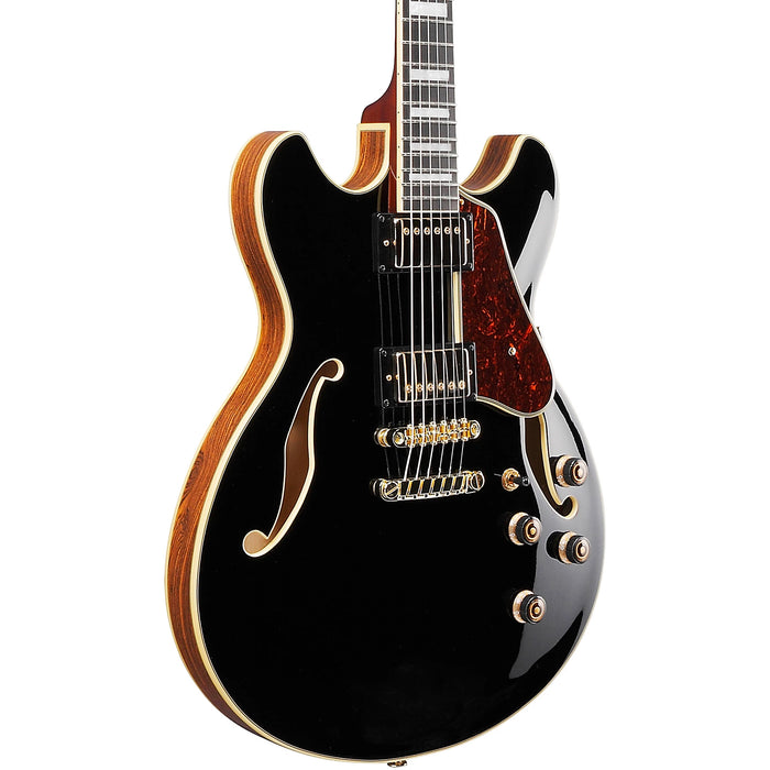 AS Artcore Expressionist AS93BC Semi-Hollowbody Electric Guitar, Right, Black