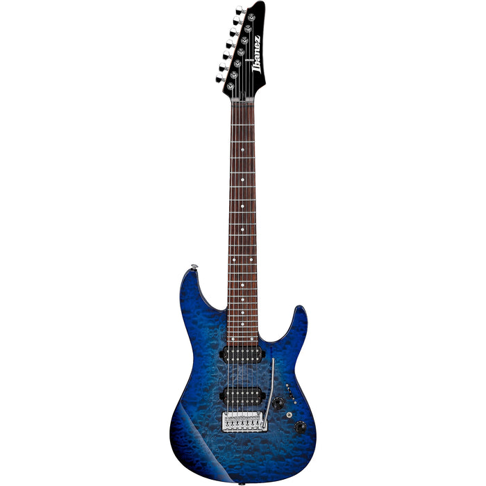 AZ Premium AZ427P2QM 7-String Electric Guitar, Right, Twilight Blue Burst