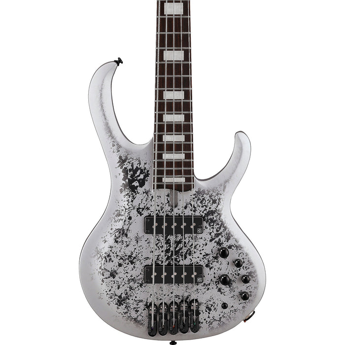 Standard BTB25TH5 5-String Solidbody Bass Guitar, Right, Silver Blizzard Matte