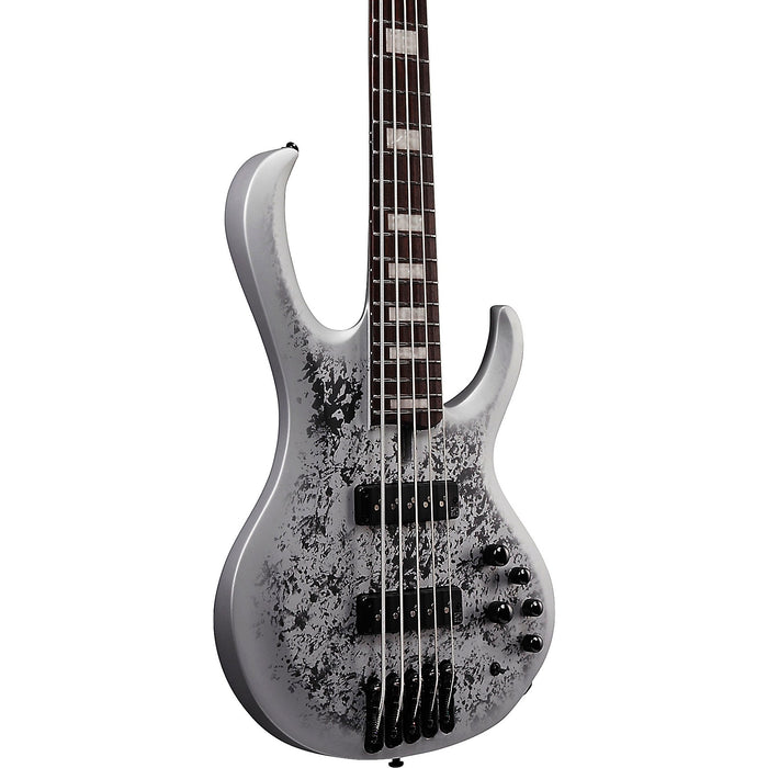 Standard BTB25TH5 5-String Solidbody Bass Guitar, Right, Silver Blizzard Matte