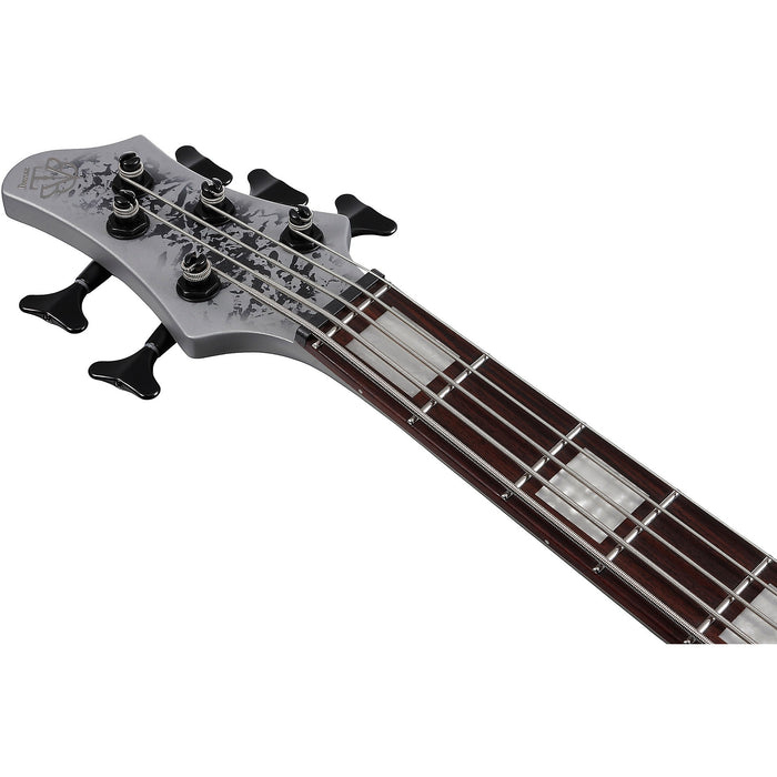 Standard BTB25TH5 5-String Solidbody Bass Guitar, Right, Silver Blizzard Matte