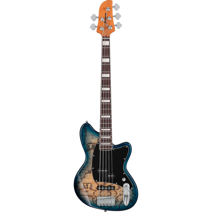 Talman Bass TMB405TA 5-String Solidbody Bass Guitar, Right, Cosmic Blue Sunburst