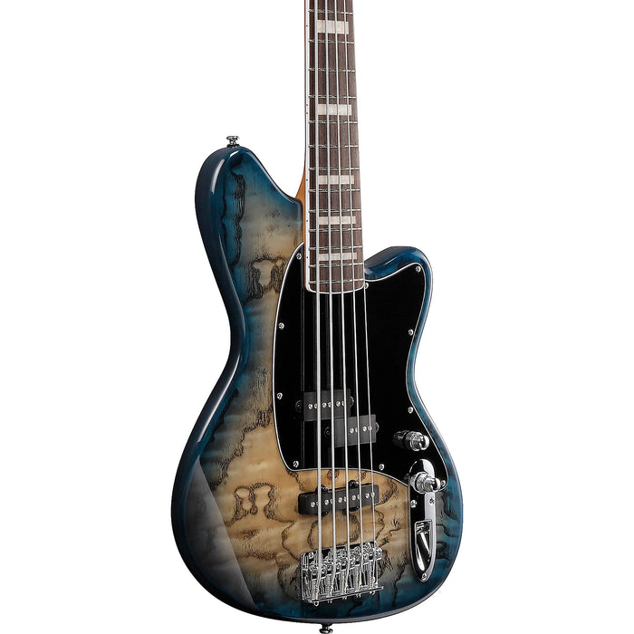 Talman Bass TMB405TA 5-String Solidbody Bass Guitar, Right, Cosmic Blue Sunburst