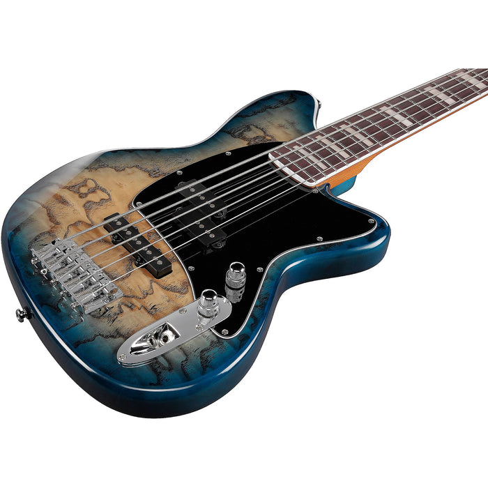 Talman Bass TMB405TA 5-String Solidbody Bass Guitar, Right, Cosmic Blue Sunburst