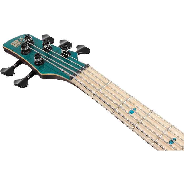 Premium SR1425B 5-String Solidbody Bass Guitar, Right, Caribbean Green Low Gloss