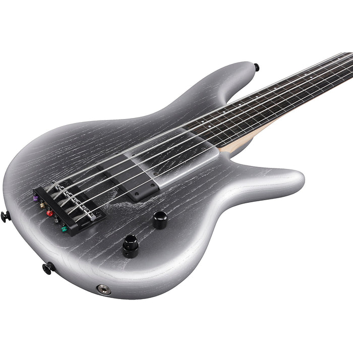 Gary Willis GWB25TH 5-String Fretless Bass Guitar, Right, Silver Wave Burst Flat