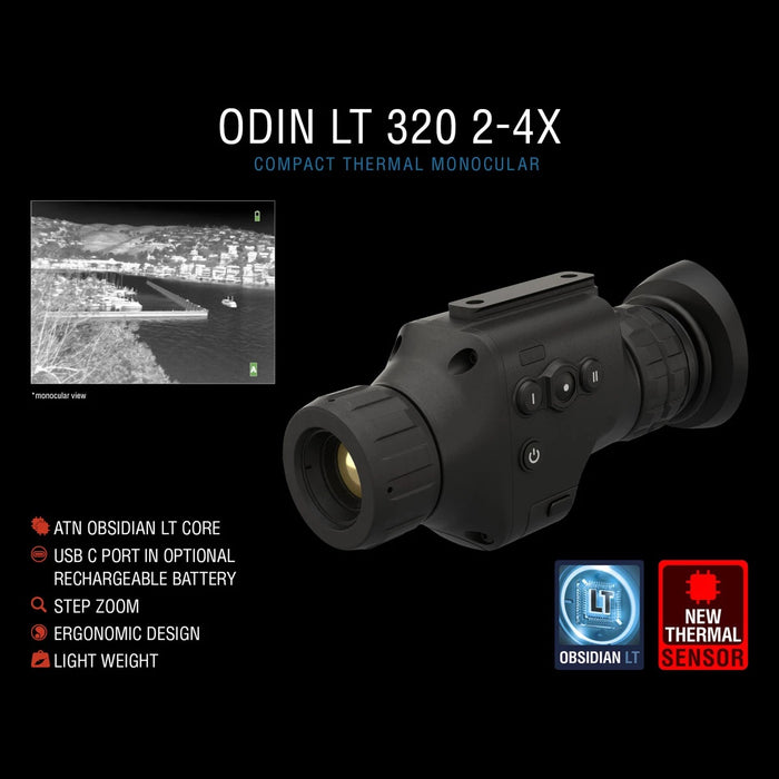 ODIN LT Compact Thermal Monocular with High Resolution Display and Helmet Mount