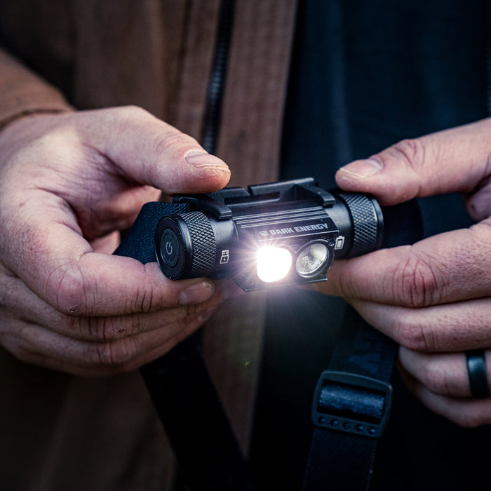 Dark Energy Oracle Rechargeable LED Headlamp with 4 Light Brightness Modes