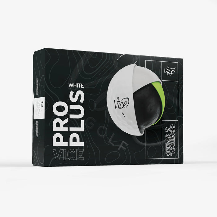 Vice Pro Plus Golf Balls | Optimized for Golfers with Higher Swing Speeds, 12 Pack