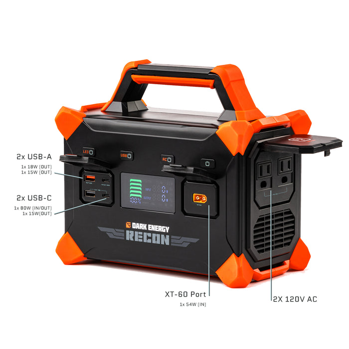 Dark Energy Recon 300 Compact Portable Power Station with Built-in LED Light