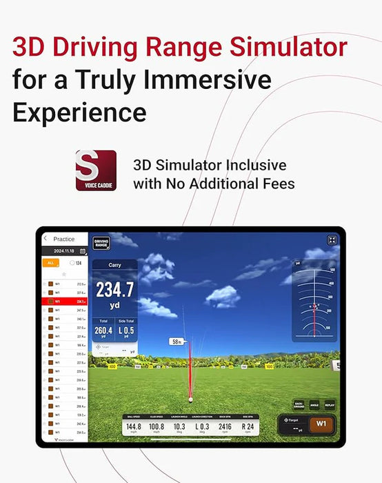 Voice Caddie SC4 PRO Golf Launch Monitor and 3D Driving Range Simulator