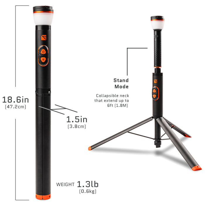 Dark Energy Sentinel Rechargeable Telescopic Light with Remote and Detachable Flashlight