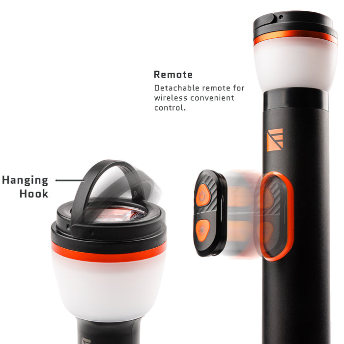 Dark Energy Sentinel Rechargeable Telescopic Light with Remote and Detachable Flashlight