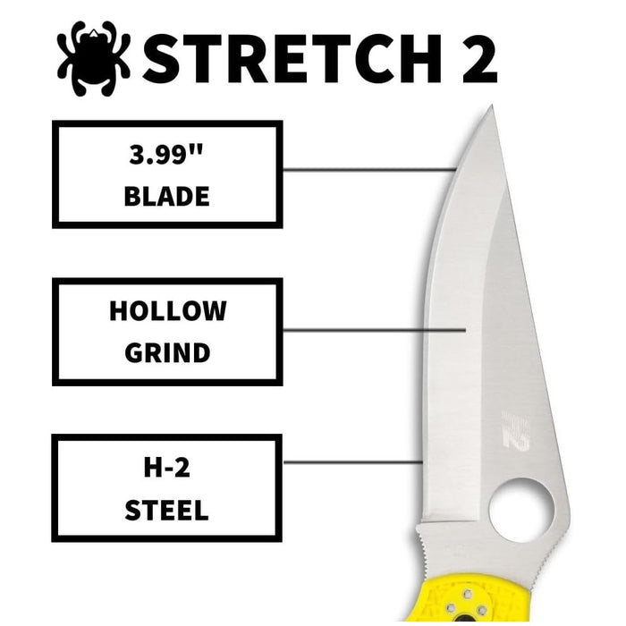 Spyderco Stretch 2 XL Lightweight Salt Pocket Knife with 3.99" H-2 Tool Steel Blade