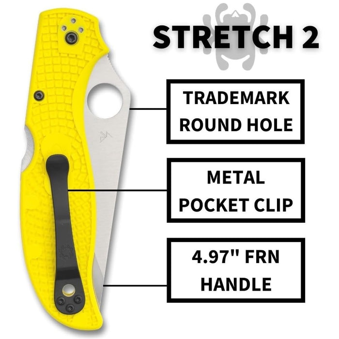 Spyderco Stretch 2 XL Lightweight Salt Pocket Knife with 3.99" H-2 Tool Steel Blade