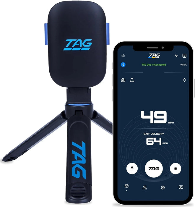 TAG One Sports Radar  - View Exit Velocity and Ball Speeds with the Compatible App
