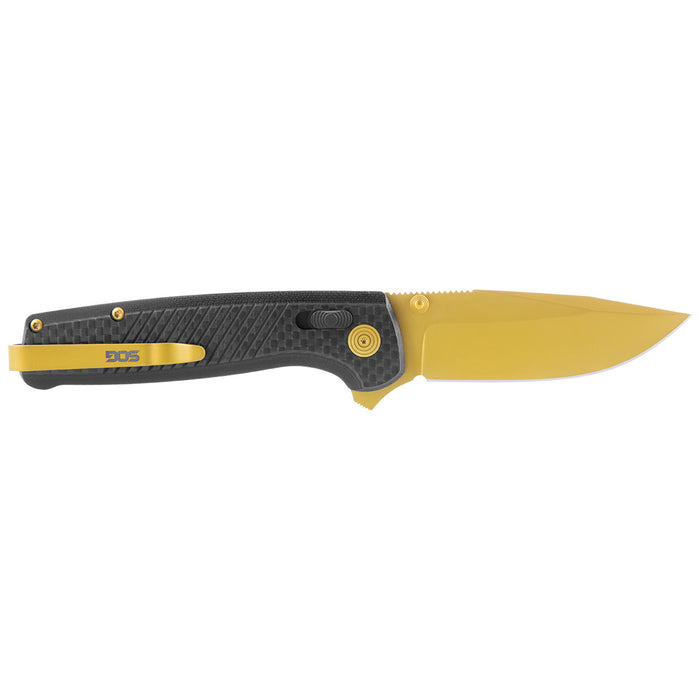 Terminus XR LTE Lightweight Folding Pocket Knife with S35VN Steel, Carbon & Gold