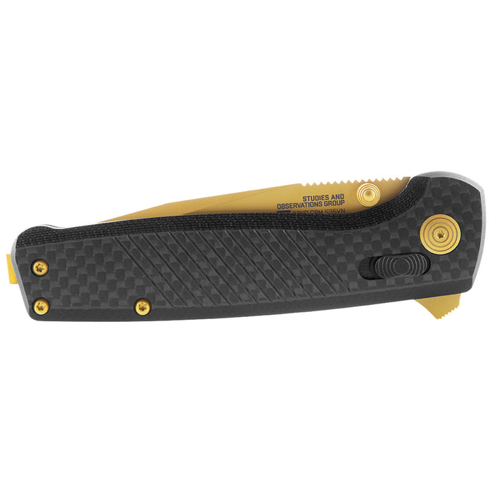 Terminus XR LTE Lightweight Folding Pocket Knife with S35VN Steel, Carbon & Gold