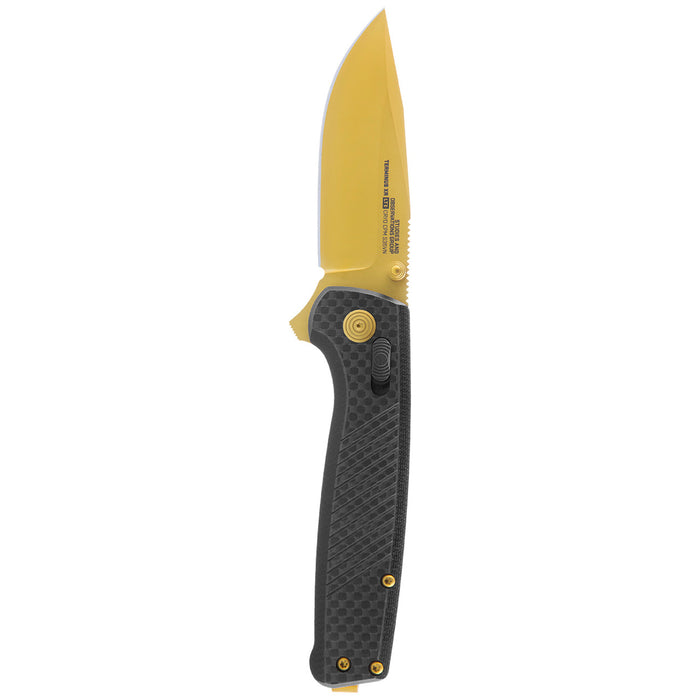 Terminus XR LTE Lightweight Folding Pocket Knife with S35VN Steel, Carbon & Gold