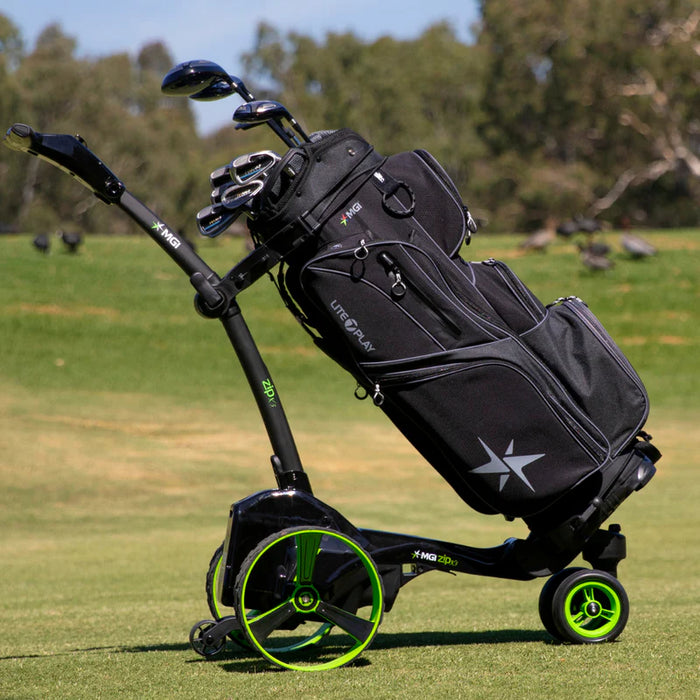 MGI Zip X5 Electric Golf Push Cart with Downhill Speed Control & 36 Hole Lithium Battery