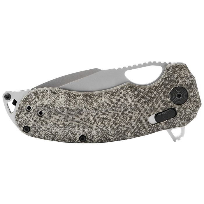 SOG Kiki XR Quick-Opening Folding Pocket Knife with Linen Micarta Handle
