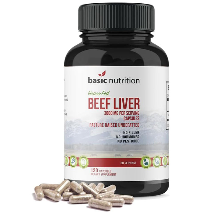 Grass-Fed Beef Liver Superfood, Pasture-Raised and Undefatted | 3000mg Capsules