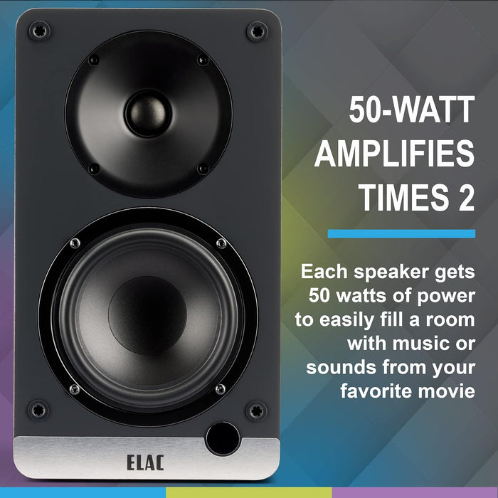 ConneX Series 4.5" Powered Bookshelf Speakers with Built in Bluetooth