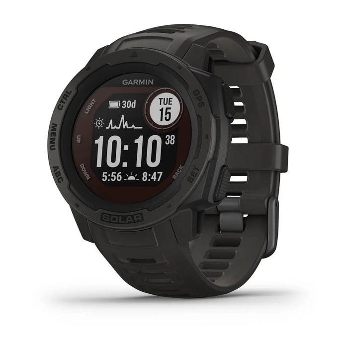 Garmin - Instinct Solar, Rugged Outdoor Smartwatch, Graphite