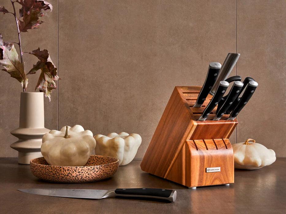 Classic Ikon 8-Piece Knife Acacia Block Set with Stainless Steel Knives