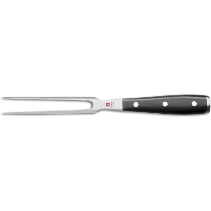 Classic Ikon 6" Straight Meat Fork with Double Bolster, Black