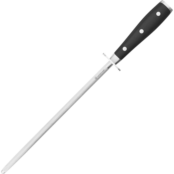 Classic Ikon Sharpening  10” Double Bolster Honing Steel, Black