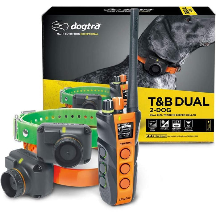 T&B Dual 2-Dog Training & Beeper Remote Dog Training E-Collar with Dual Dial